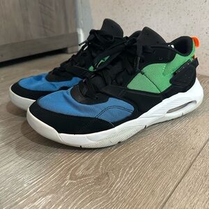 Jordan brand Nike high tops in Blue, Green, Black, and Orange